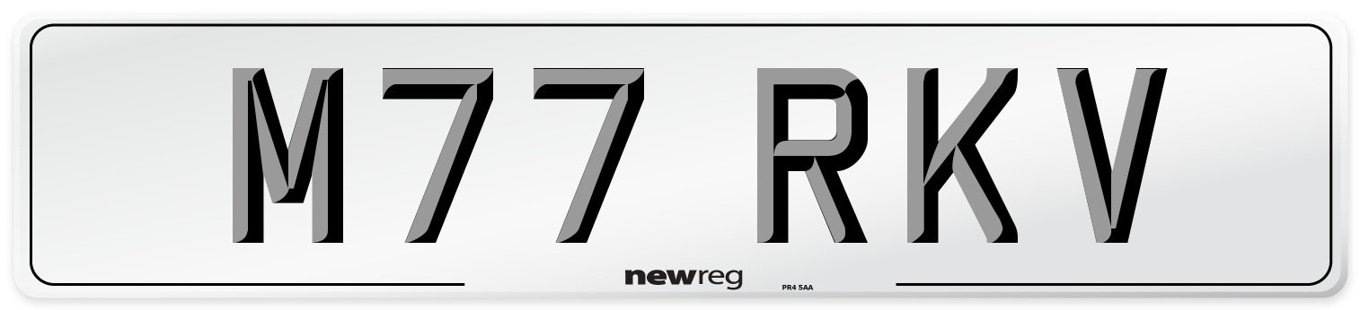 M77 RKV Number Plate from New Reg